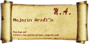 Mojszin Arzén névjegykártya